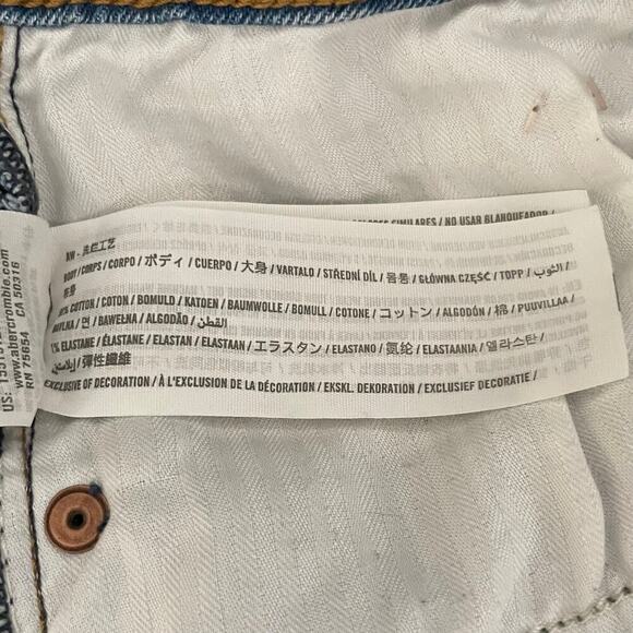 Abercrombie & Fitch Jeans Womens Size 32 Blue The Mom High Rise Distressed Denim - Picture 11 of 12